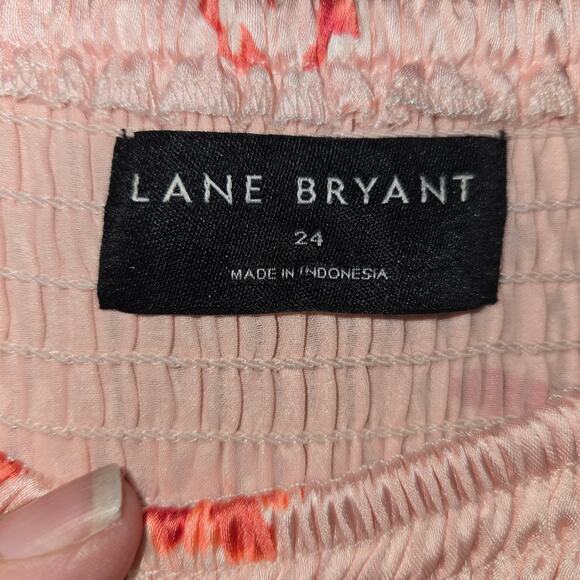 Lane Bryant Women 24 Floral Maxi Dress Smocked Tiered Flowy Cottagecore Vacation - Picture 2 of 12